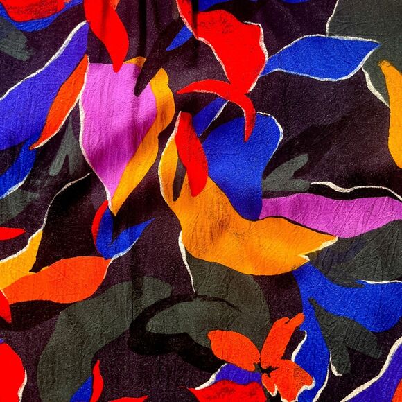 DR2 Tropical Crochet Sleeve Flowy Blouse Top - Tropical Floral - Resortwear - XL - Picture 5 of 6